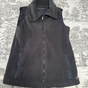 Calvin Klein Zip up Gray Fleece Performance Sleeveless Jacket Vest Size Small